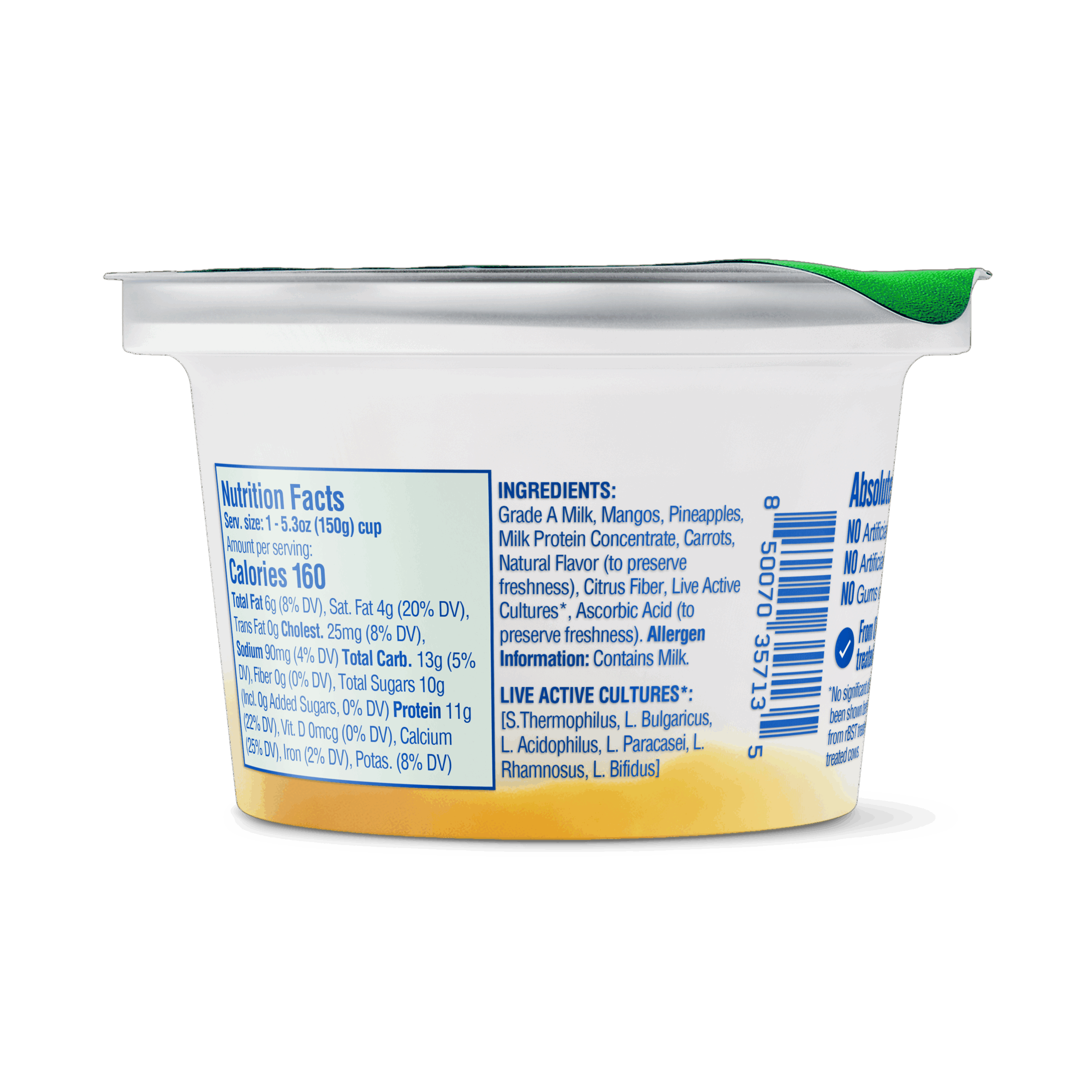 Tropical Smoothie BOP tropical smoothie no added sugar back of pack